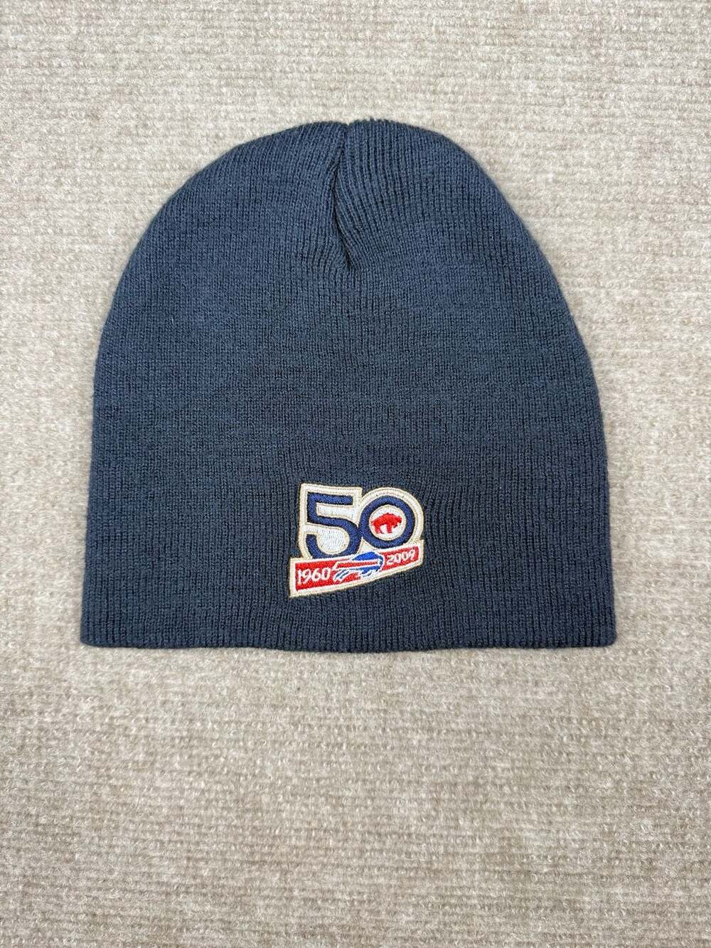 NFL Team Apparel Buffalo Bills 50th Anniversary Beanie Hat Navy Blue